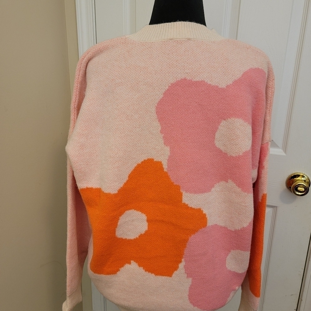 143 Story by Line Up Retro Flower Oversized Sweater Size L - Picture 4 of 6